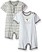 Burt's Bees Baby Boys' Set of 2 Organic Shortalls, Sky, 12 Months