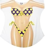 Polka Dots Bikini Cover up T-shirt Lady's Fun Wear