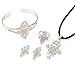 Ethiopian Classic Cross Jewelry Silver Plated Habesha Jewelry Wedding 4PCS Sets
