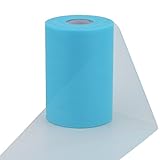 vLoveLife Turquoise 6 Inch x 100 Yards Tulle Roll Spool Fabric Table Runner Chair Sash Bow Tutu Skirt Sewing Crafting Fabric Wedding Party Gift Ribbon