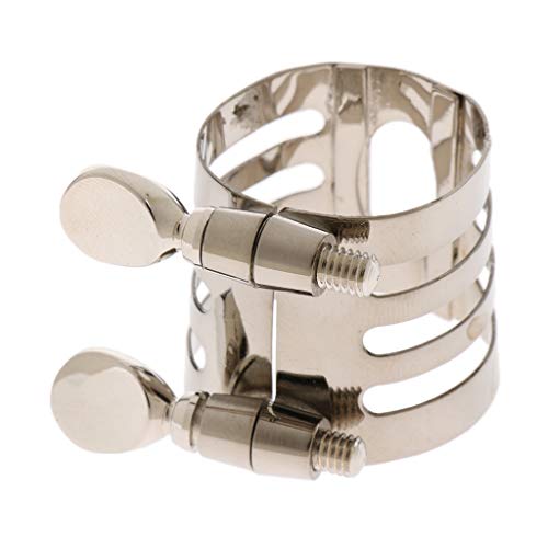 Durable DIY Metal Mouthpiece Clamp Ligature Clip for Alto Saxophone Sax Replacement Part - Nickel, as described - Thumbnail 3