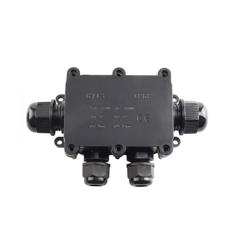 MiJunHD IP68 Waterproof Junction Box, 4 Way 4 Pin Terminal Block Outdoor Electrical Cable Connector for 4mm-15mm Diameter Wire, for Electrical Installations and Cable Repairs (1Piece)