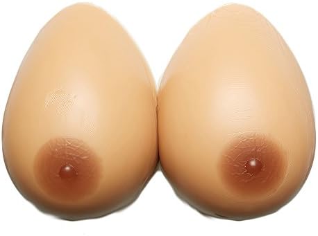 Self Adhesive/Non Adhesive Silicone Fake Breast Prosthesis Boob Forms For Crossdresser &amp; Mastectomy Patient Nipple Boob Bust Enhancer For Transgender (Self Adhesive,Nude2, B CUP/M)