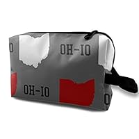 COMputer998 Oh-Io State Gray Cosmetic Bag for Women,Adorable Roomy Makeup Bags Travel Waterproof Toiletry Bag Accessories Organizer Gifts
