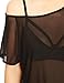 May&Maya Women's Sheer Mesh Asymmetry Hem Top (S, Black)