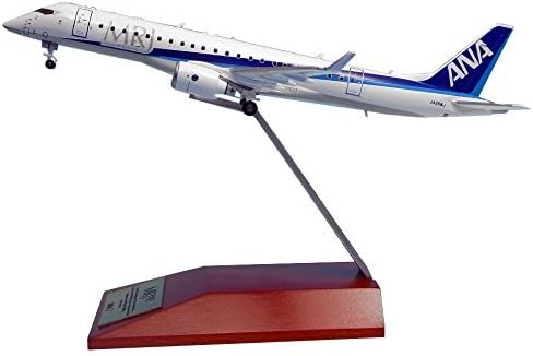 ANA Trading 1/200 MRJ90 JA25MJ flight testing machine with Unit 5 wooden pedestal