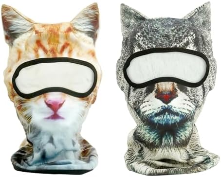 Cat Ski Mask 2 Pack, Cat Shiesty, Animal Ski Mask, 3D Animal Face