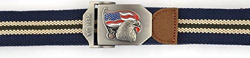 Jerebo Fashion Military Belt for Outdoor Sports (Eagle-Navy Two Tone)