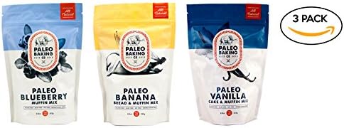 Paleo Baking Company - 3 Pack Variety - Paleo Vanilla Cake &amp; Muffin Mix, Paleo Banana Bread &amp; Muffin Mix, Paleo Blueberry Muffin Mix