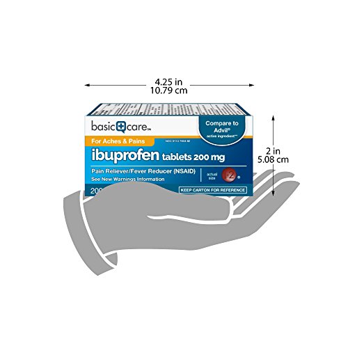 AMAZON BASIC CARE IBUPROFEN TABLETS, FEVER REDUCER AND PAIN RELIEF FROM BODY ACHES, HEADACHE, ARTHRITIS AND MORE, BROWN, 200 COUNT (PACKAGING MAY VARY)