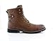 Polar Fox Brady MPX508571 Mens Casual Combat Boots Lace up and Zipper Dark Brown 10.5
