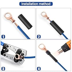 XHF 10PCS 1 AWG-3/8" Heavy Duty Battery Lugs with