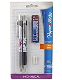 Papermate Floral Design 0.7mm Mechanical Pencil Starter Set, 2 Pencils, 12 Lead Refills and 4 Eraser Refills