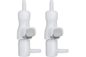 BBTUS 2Pcs 1/8" 3/16" 1/4" 1/8" 90 Degree Elbow Plastic Tube in-line Hose Quick Connector Disconnect Barb insert Fittings Shut-Off Valved in Quick Release Coupling (2 Male+ 2 Female) (1/8" Elbow)