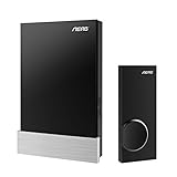 Aerb Portable Remote Wireless Door Bell Kit LED Flash 36 Melodies Chimes W 1 Touch Button Transmitter and 1 Receiver, Black