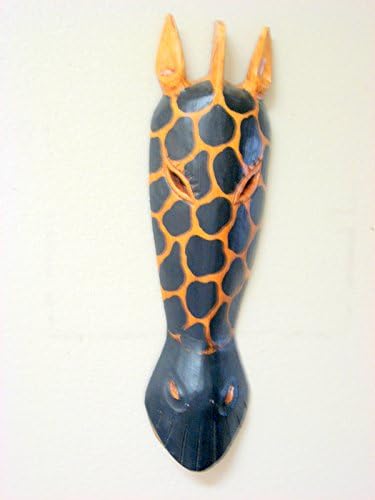 Hand carved and hand painted wooden giraffe head. Tribal.Made in Bali