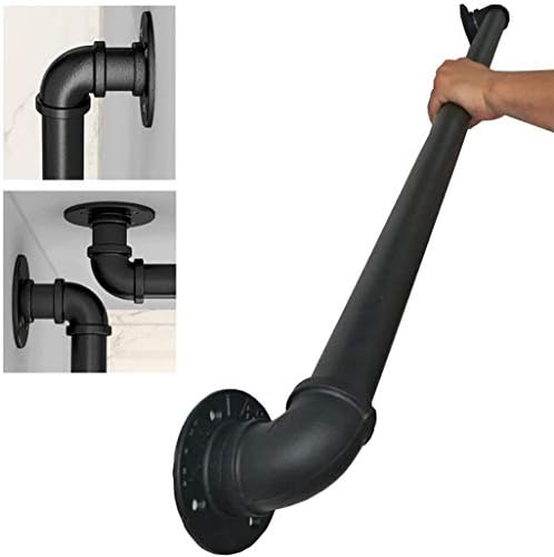 手すり 最安値に挑戦 階段用 30センチメートル 600センチメートル手すり コンプリートキット 300cm 階段のドアやセラー玄関への階段手すり屋内屋外の階段障害者高齢者の直接のためのヴィンテージ産業錬鉄ブラックパイプ手すり Size