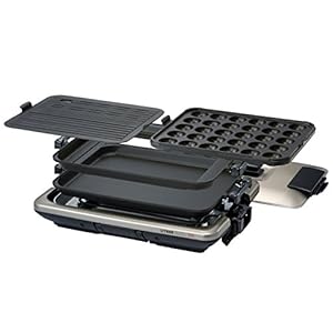 TIGER ホットプレート 「これ1台」 3枚プレート 自立式縦置き収納型 メタリックブラウン CPV-G130-TH