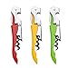 Wine Opener Waiters Corkscrew by Kitchen Gadgets - 3 Pack - 3in1 Multitool: Double Hinged Corkscrew + Foil Cutter Knife + Cap Opener - Easy One Hand Operation - Professional Durable Metal Design