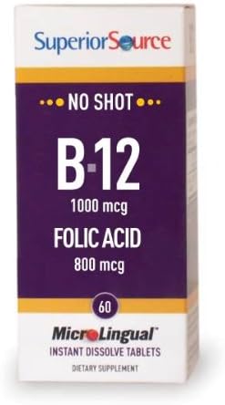 Superior Source Vitamin B12 (Cyan.) /Folic Acid (60 tablets)