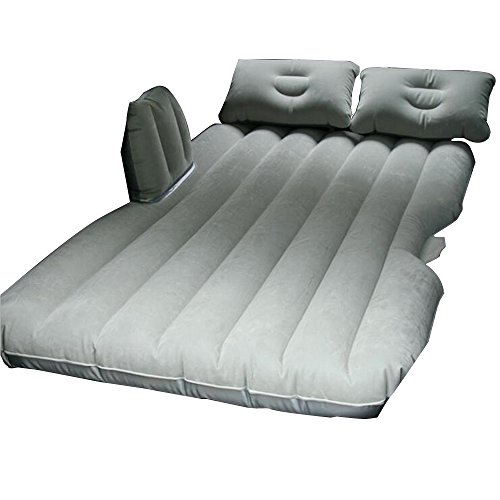 Silver Gray Car Mattress, FOME SPORTS|OUTDOORS Foldable Car Mattress Car Travel Inflatable Mattress Air Bed Camping Universal SUV Back Seat Couch and Mid-size Trucks Outdoor Travel with Pillows