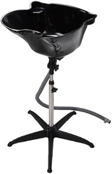Portable Adjustable Deep Salon Shampoo Basin Bowl Sink Black