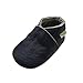 SAYOYO Baby Soft Sole Prewalkers Skid-Resistant Baby Toddler Shoes Cowhide Shoes (12-18 Months, Navy Blue)