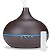 Sealive Remote Control 550ML Wood Grain Essential Oil Diffuser Electric Ultrasonic Humidifier Aromatherapy Cool Mist Humidifier Home Office SPA (Black)
