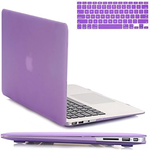 Macbook Air 13 inch Case,Plastic Hard Case &amp; Keyboard Cover for Apple Macbook Air 13 inch (Models: A1369 and A1466),Purple
