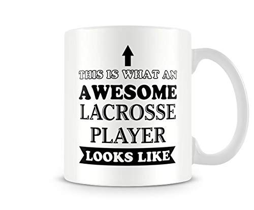 Behind The Glass - Awesome Lacrosse Player - Printed Sport Mug - Great Gift/Present Idea, Ceramic, 11fl.oz.