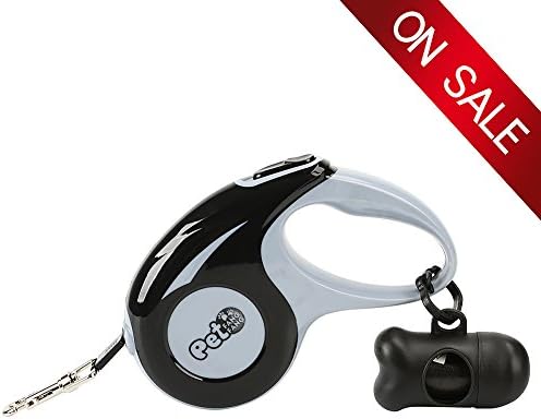 16.4FT Retractable Dog Leash Walking Leash for Small Medium Large Dogs ,Durable Nylon Tangle Free,One Button Brake and Lock,Comfortable Handle Durable Dog Leash with Free Waster Bags