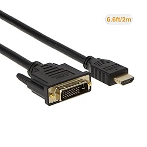 HDMI to DVI Cable, CableCreation 4.9 Feet HDMI Male to DVI(24+1) Male Cable, Gold Plated HDTV to DVI Cable, Support 1080P,3D, 1.5M / Black from CableCreation