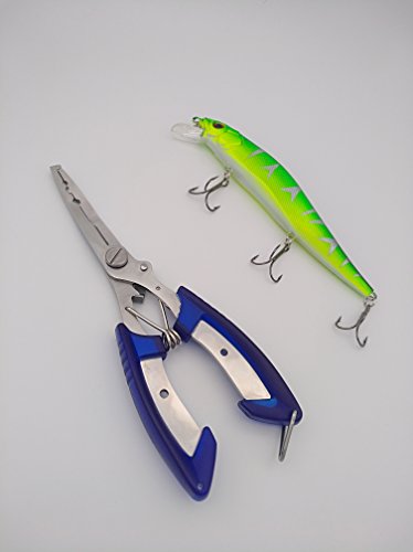 SunMine Fishing Pliers Stainless Steel Hook Remover Braid Cutters with Sheath and Lanyard for Fresh Water and Saltwater - Thumbnail 4