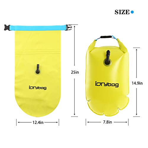 IDRYBAG Safety Swim Buoy Adult Tow Float 15L, Triathletes Open Water Swim Buoy Safe Training