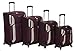 Rockland Impact Softside Spinner Wheel Luggage Set, Burgundy, 4-Piece (18/22/26/30)