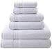 American Veteran Towel, 6 Piece Towel Set for Bathroom, 100% Cotton Turkish Bathroom Towels, 2 Bath Towels 2 Hand Towels 2 Washcloths, White