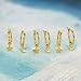 Columbus 14K Gold Plated Moon and Star Charm Huggie Hoop Earrings - Dangle Drop Earrings for Women (Gold Moon/Star)