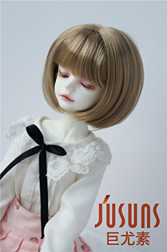 JD244 7-8inch 18-20CM Short BOBO Doll Wigs 1/4 MSD Synthetic Mohair BJD Accessories (Brown)
