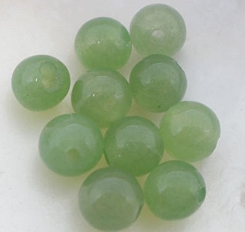 Light Green Jade Semi-precious Gemstone Beads, 50 Beads per Package