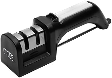 Knife Sharpener - Diamond Knife Sharpening Tools for Straight and Serrated Knives - Professional Manual Knife Sharpeners with Coarse and Fine Sharpening System for Knives