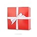 PACKHOME 10 Red Gift Boxes 8x8x4 Inches, Christmas Gift Boxes, Paper Gift Boxes with Lids for Gifts, Crafting, Cupcake Boxes, with Greeting Cards and Satin Ribbons Glossy with Grass Texture