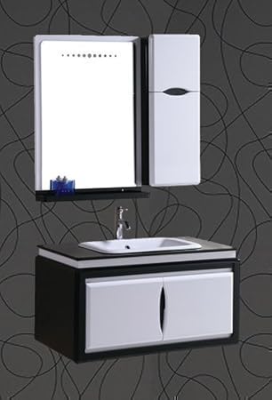 Lavabo Mueble de Baño de Cerámica con Espejo Toallero a Juego ...