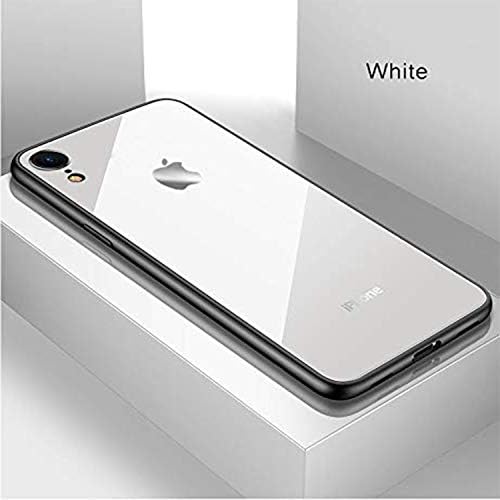 CRodible Apple iPhone XR (Yellow, 64 GB) Case Tempered Glass Back Soft TPU Bumper Anti-Scratch Shockproof Drop Protection Pure Color Slim Fit Cover for iPhone XR, White