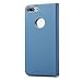 Badalink iPhone 8 Plus Case, iPhone 7 Plus Cover Luxury Electroplate Flip Translucent Front Protective Skin Bumper Kickstand PU Leather Back Shell Hard Inner Case for iPhone 7+ / 8+ - Blue