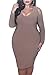 Romastory Women's Plus Size Strapless Long-Sleeved Bodycon Stretch Club Dresses (XXXL, Coffee)
