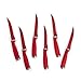 Domestic Corner - 6 Piece Steak Knife Set - Stainless Steel Blades - Red