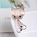 GUAngqi Vintage Pink Cat Brooch Pin Corsage Antique Imitation Opals Animal Brooches For Women Small Pin