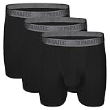 Separatec Men's 3 Pack Soft Modal Stylish Drop Needle Striped Boxer Briefs Underwear(M,Black)