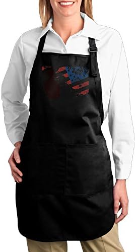 USA Flag Soliders Belief Cotton Canvas Kitchen Apron With Pocket For Gardening Cooking