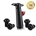 United Wine Saver Pump Preserver with 4 Vacuum Bottle Stoppers (Black Original)